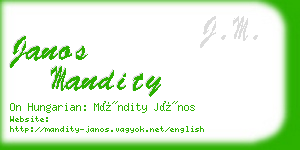 janos mandity business card